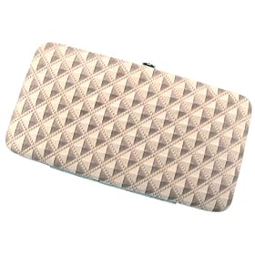 Buy BEIGE Raised Geometric Two Tone Hard Case Wallet by MyJewelThief