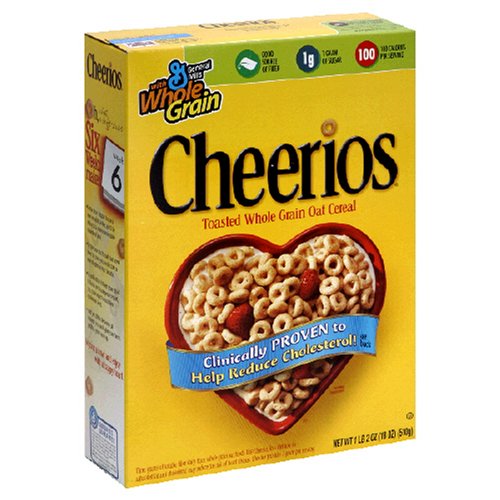Buy Now at Amazon.com: Cheerios Cereal, 18-Ounce Box (Pack Of 4)