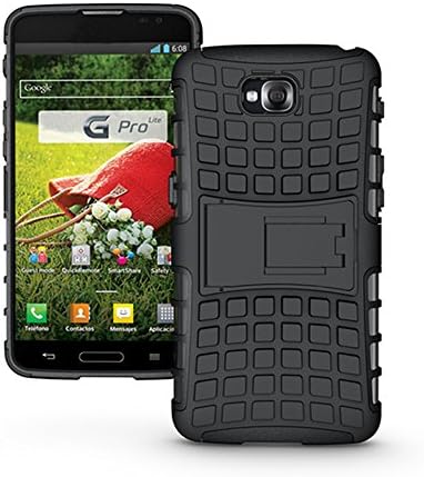 Telegaming Heavy Duty Shockproof Impact Armor Hard Hybrid Rugged Case Protective Cover Kickstand Skin Screen Protector Stylus For LG G Pro Lite D680 D682 D686 Black