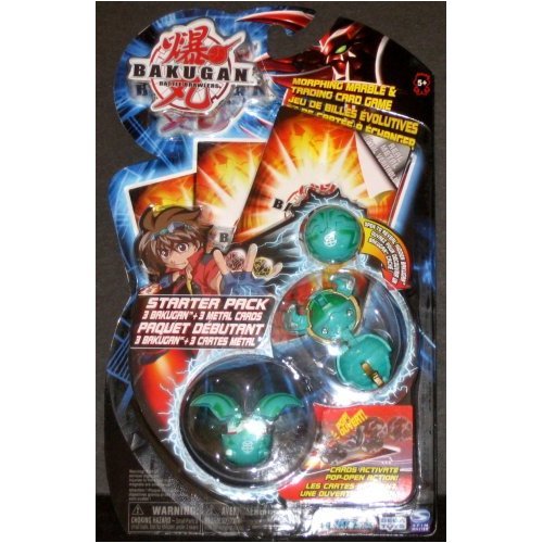 Bakugan Battle Brawlers Starter Pack Series 1 - Green (Ventus) Griffon, Stinglash, and Mystery Marble with 3 Metal Gate Cards