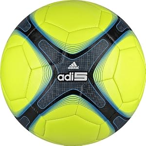 adidas adi 5 Soccer Ball (Electricity, Black, Sharp Blue, 5)