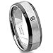 Tungsten Carbide Solitaire Black Diamond Two-Tone