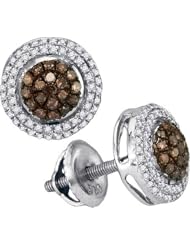 10KT White Gold 0.35 CTW-Diamond Micro-Pave Earring