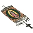 Our Lady of Gudadalupe in Green Robe Hanging Banner - 12"Hx4"W