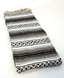 Hand Woven Classic Mexican Yoga Blankets Grey