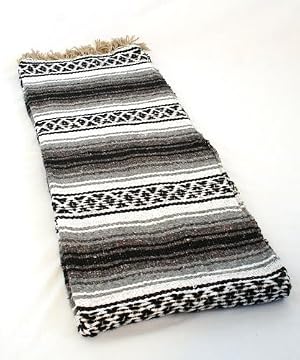Hand Woven Classic Mexican Yoga Blankets Grey,$18.98 — by RollingSandsHarmony