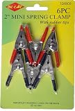 SE 6 pc. 2 Metal Spring Clamps with Rubber Tips