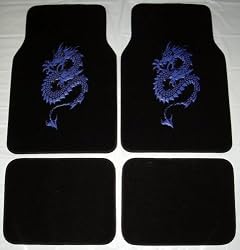 Dragon Blue Front & Rear Carpet Car Truck SUV Floor Mats