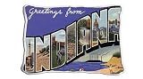 Greetings from Indiana Pillow - 11 x 18 Pillow