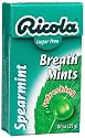 Ricola Herbal  Sugar Free Spearmint Breath Mints, 0.88-Ounce Boxes (Pack of 12)