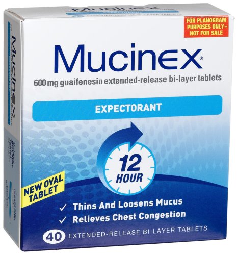 Mucinex Expectorant, Bi-Layer Tablets, 40-Count Tablets
