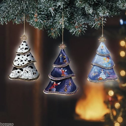 Magic Of Disney Bradford Exchange Christmas Ornament Set of 3