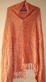Peach Faux Fur Feather Shawl / Stole / Wrap