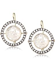 Moritz Glik "Kaleidoscope" 18K Gold, Oxidized Silver and Floating Diamond Earrings
