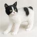   - Manx, Black/White Original Cat Figurine (4in-5in)