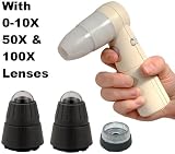 ProScope Mobile Wi-Fi Wireless Handheld Digital HR Microscope for iPad, iPhone & iPod touch with with 0-10X Lens, 50X, 100X Lenses and Carry Case - Designed for Law Enforcement CSI Crime Scene Investigating, Field, Science Education Classroom, Lab or Patient exam - View live video and capture stills