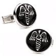 Sterling Silver Enamel Medical Caduceus Cufflinks