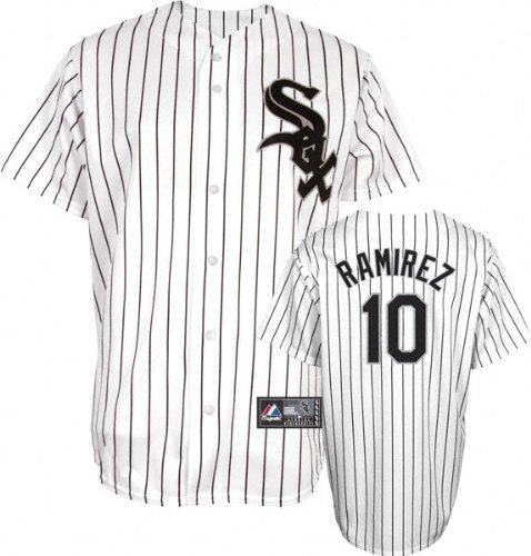 MLB Youth Chicago White Sox Alexei Ramirez White/Black Pinstripe Home Short Sleeve 6 Button Synthetic Replica Baseball Jersey Fall 2011  (White/Black Pinstripe, X-Large)