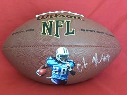 Chris Johnson Autographed Custom NFL Photo Football, Tennessee Titans, East Carolina Pirates, Proof Photo of Chris Signing for Us.