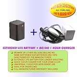 4HR BATTERY + 1 HR CHARGER FOR CANON ZR500 ZR600 ZR700 BP-2L12