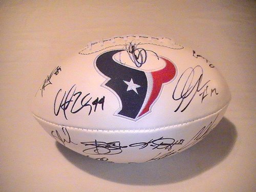 Houston Texans Signed Autographed Full Size Football w/ Coa and Hologram Johnson & More
