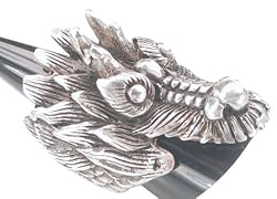 Giant Dragon Head Pewter Ring Band