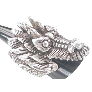 Giant Dragon Head Pewter Ring Band
