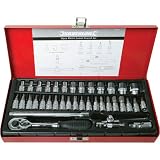 Silverline 633493 38 Piece 1/4 Inch Drive Metric Socket Wrench Set