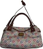 Women's Etienne Aigner Purse Handbag Maxine E/W Satchel Collection Bright Multi W/Saddle