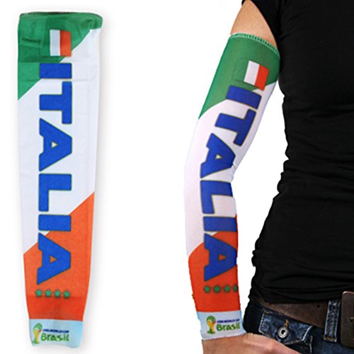 Taffstyle® Offizieller FIFA WM 2014 Fan Fußball Tattoo Ärmel Sleeve Fanartikel Strümpfe mit Fussball Weltmeisterschaft & EM Länder Fahne Trikot Style Skin Kostüm – Italien