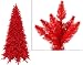 6.5' Pre-Lit Slim Red Ashley Spruce Artificial Christmas Tree - Red Lights