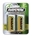 Rayovac Rechargeable NiMH Batteries, D Size, 2-Count Packages (Pack of 3)