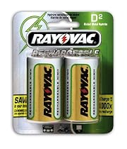 Rayovac Rechargeable NiMH Batteries, D Size, 2-Count Packages (Pack of 3)