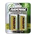 Rayovac Rechargeable NiMH Batteries, D Size, 2-Count Packages (Pack of 3)