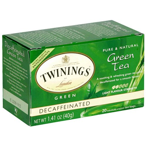 Twinings Green Decaf Tea, Tea Bags, 20-Count Boxes (Pack of 6) by Twinings
