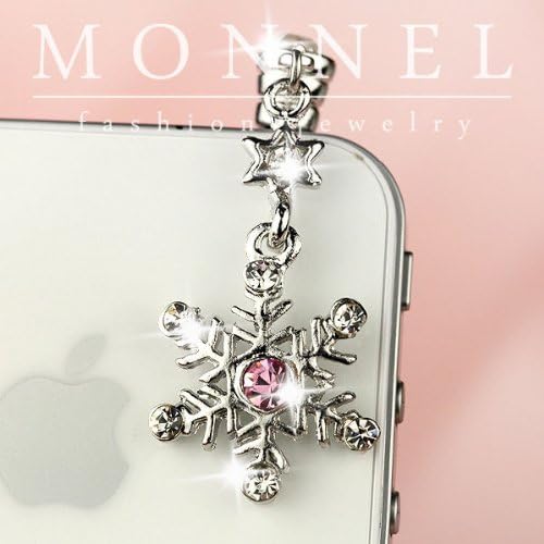 Ip99 Cute Crystal Winter Snowflake Anti Dust Ear Cap Plug for Iphone 3gs 4s