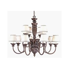 Preston Collection Chandelier In Bronze/Ivory Patina Finish - 12 Bulbs