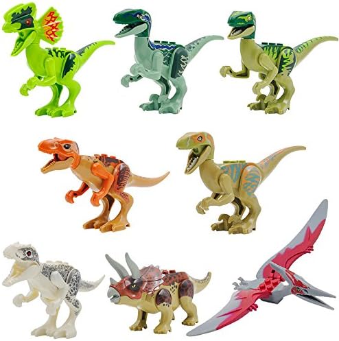 Miwit Jurassic World Park Mini Dinosaur Models Dinosaur Minifigures Building Blocks Toys-8 pcs