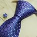 Blue Checkers Tie for Men Slateblue Checker Gift Idea for Man Handmade Silk Neckties Cuff Links Set 6647