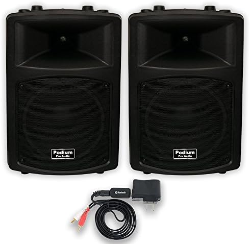 1 Pair of New 1200 Watts Band DJ PA Karaoke Active Powered 12" Loud Speakers w/ Bluetooth PP1203AB