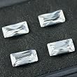4 White Emerald Cut Faceted Cubic Zirconia CZ 2.5x5mm