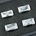 4 White Emerald Cut Faceted Cubic Zirconia CZ 2.5x5mm