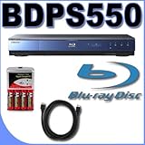 Sony BDP-S550 1080p Blu-Ray Disc Player PLUS HDMI Cable - FOUR AA Rechargeable Batteries - BDPS550 B