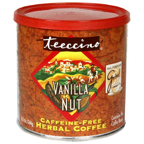 Teeccino All-Purpose Grind, Vanilla Nut, Caffeine-Free Herbal Coffee, 8.5-Ounce Cans (Pack of 6)