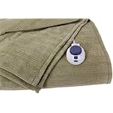 Soft Heat Ultra Micro-Plush Low-Voltage Electric Heated Triple Rib Throw, Sage Green