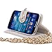 Galaxy S4 Case,OMIU(TM)Luxury Fashion Camellia Pendant Rhombus Handbag Metal Chain Style Superior Soft PU Leather Grid Purse Wallet Case Cover For Samsung Galaxy S4 i9500(White),Sent Screen Protector+Stylus+Cleaning Cloth