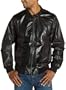 Sean John Men's Faux Leather Mixed Media Jacket,Black,Medium