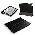 TABi ultra fino cuero caso Uno Pedazo cubierta inteligente para el iPad 3, iPad 2 con funci�n Desactivaci�n / Activaci�n - Negro