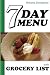 7 Day Menu with Grocery List