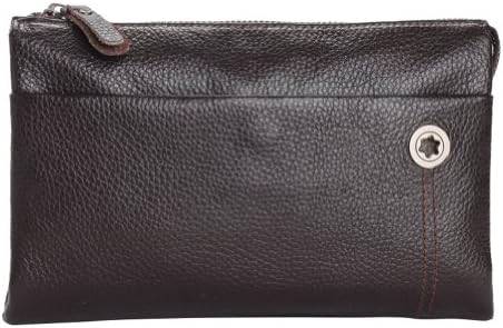LUWE Mens New Design Smart Cow Leather Satchels Clutch Business Bag Wallet Brown